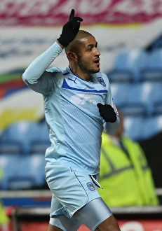 Images Dated 2013 January: Leon Clarke Scores First Goal for Coventry City Against Tranmere Rovers at Ricoh Arena (Npower Football League One)