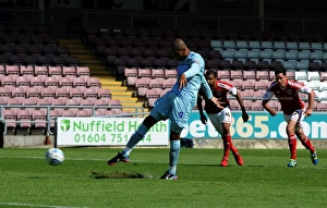 Images Dated 2013 August: Leon Clarke Scores First Penalty Goal for Coventry City vs