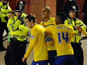 Images Dated 2014 January: Leon Clarke Scores the Second Goal: Coventry City's FA Cup Upset at Barnsley's Oakwell Stadium (January 4)