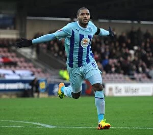 Images Dated 13th October 2013: Leon Clarke's Double: Coventry City 2- Sheffield United (Sky Bet League One)