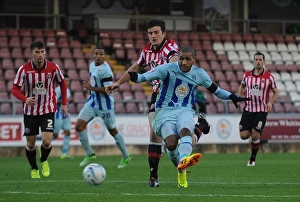 Images Dated 2013 October: Leon Clarke's Double: Coventry City vs Sheffield United (Sky Bet League One)