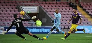 Sky Bet League One : Coventry v Notts County : Sixfields : 02-11-2013 Collection: Leon Clarke's Double Strike: Coventry City vs Notts County in Sky Bet League One