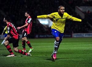 Images Dated 26th February 2013: Leon Clarke's Thrilling Goal: Coventry City Upsets AFC Bournemouth in Football League One