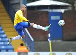 Images Dated 16th February 2013: Leon Clarke's Thunderbolt: Coventry City's Victory Strike Against Bury (February 16, 2013)