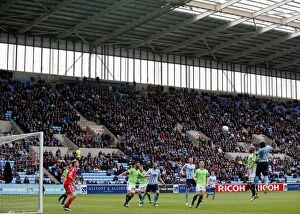 Images Dated 30th April 2016: Marc Antoine Fortune Charges Towards Goal: Coventry City vs Sheffield United, Sky Bet League One