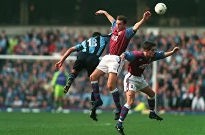 Images Dated 14th February 1998: Marcus Hall's Astonishing Header: Coventry City vs Aston Villa FA Cup Clash