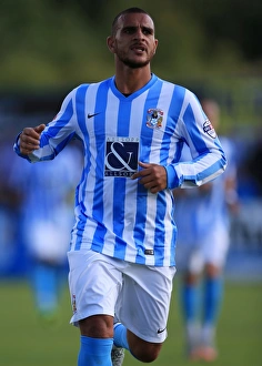 Prints of Coventry Citys Marcus Tudgay Pre-season Friendly Prints: Marcus Tudgay in Action: Coventry City vs Oxford United (Pre-Season Friendly at Liberty Way Stadium)