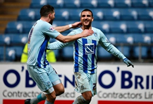 Images Dated 2015 February: Marcus Tudgay Scores First Goal for Coventry City Against Scunthorpe United in Sky Bet League One