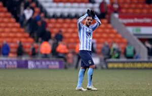 Images Dated 12th March 2016: Marcus Tudgay's Victory Salute: Coventry City's Triumph at Blackpool (Sky Bet League One)
