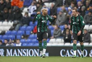 Images Dated 29th January 2011: Marlon King and Richard Keogh Celebrate Coventry City's First Goal Against Birmingham City in FA