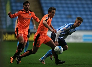 Images Dated 2016: Martin Lorentzson vs Nick Shorey: Intense Rivalry in Coventry City vs Colchester United