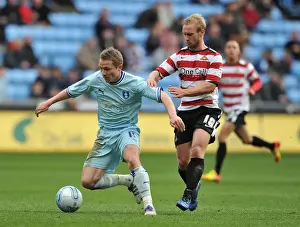 21-04-2012 V Doncaster Rovers, Ricoh Arena Prints: McSheffrey vs. Gillett: A Football Battle at the Ricoh Arena - Coventry City vs