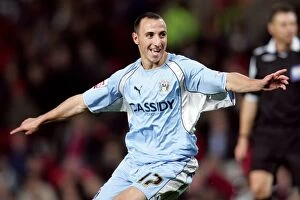 Images Dated 26th September 2007: Michael Mifsud's Double Strike: Coventry City's Historic Upset over Manchester United in