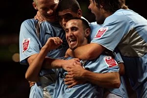 Images Dated 26th September 2007: Michael Mifsud's Double Stunner: Coventry City's Historic Upset over Manchester United in