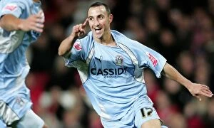 Images Dated 26th September 2007: Michael Mifsud's Double Stunner: Coventry City's Historic Upset at Old Trafford (September 2007)