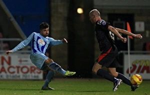 Images Dated 2014 February: Michael Petrasso Scores Stunner Past Sean O'Hanlon for Coventry City vs