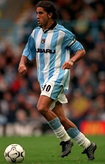 14-10-2000 v v Tottenham Hotspur Collection: Moustapha Hadji's Determination: Coventry City vs. Tottenham Hotspur in the FA Carling Premiership