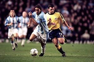 10-12-2000 v v Leicester City Collection: Moustapha Hadji's Sprint Past Callum Davidson: Coventry City vs