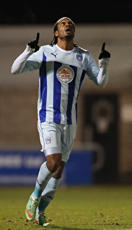 Images Dated 2014 March: Nathan Delfouneso Scores the Dramatic Winning Goal for Coventry City Against Walsall in Sky Bet League One (05-03-2014)