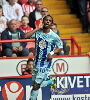 Images Dated 3rd May 2014: Nathan Delfouneso Scores First Goal for Coventry City: Sky Bet League One Triumph at Bramall Lane vs