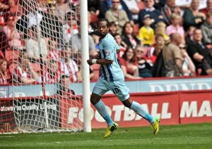 Images Dated 3rd May 2014: Nathan Delfouneso's Historic Goal: Coventry City Wins Sky Bet League One Championship at Bramall