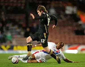 Images Dated 2009 April: Neil Danns vs. Aron Gunnarsson: Intense Tackle in Coventry City vs