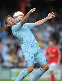 Prints of Coventry Citys Cody McDonald on the ball during the npower Football League One match at Gresty Road, Crewe Season 2012-13 Prints: npower Football League One - Crewe Alexandra v Coventry City - Gresty Road