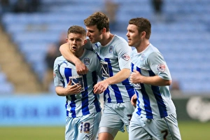 Images Dated 2015 March: Phillips and Stokes: Coventry City's Jubilant Goal Celebration vs