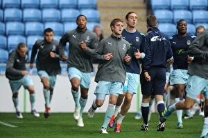 Images Dated 19th November 2011: Pre-Match Warm-Up: Coventry City Players Gear Up Against West Ham United at Ricoh Arena