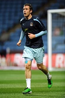 Images Dated 27th September 2011: Richard Keogh's Pre-Match Routine: Coventry City FC vs Blackpool (Npower Championship, 27-09-2011)