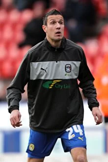Images Dated 15th December 2012: Richard Wood Defends for Coventry City at Keepmoat Stadium: Doncaster Rovers vs Coventry City