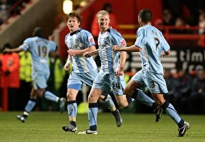 Images Dated 9th December 2008: Robbie Simpson Scores the Opener: Coventry City's Triumph at The Valley in Championship Clash vs