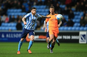 Romain Vincelot Readies to Strike: Coventry City vs Colchester United, Sky Bet League One, Ricoh Arena