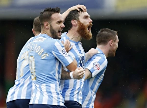 Images Dated 2015 October: Romain Vincelot Scores First Goal: Coventry City's Triumph Over Swindon Town in Sky Bet League One