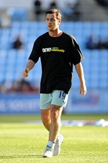 Images Dated 22nd October 2011: Roy O'Donovan's Pre-Match Ritual: Gearing Up Against Burnley in Coventry City FC's Championship