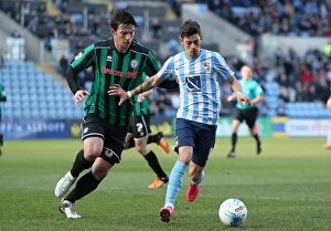 Images Dated 5th March 2016: Ruben Lameiras vs. Nial Canavan: A Football Battle in Sky Bet League One at Coventry City's Ricoh