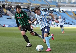 Images Dated 5th March 2016: Ruben Lameiras vs. Niall Canavan: A Battle in Sky Bet League One at Coventry City's Ricoh Arena
