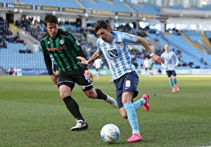 Soccer Football Prints: Ruben Lameiras vs. Niall Canavan: A Battle in Sky Bet League One at Coventry City's Ricoh Arena