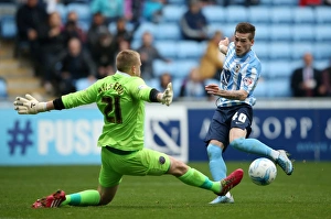 Images Dated 2015 October: Ryan Kent's Dramatic Shot Saved: Coventry City vs Shrewsbury Town, Sky Bet League One