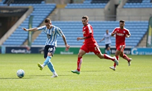 Images Dated 2015 September: Ryan Kent's Powerful Shot: Coventry City vs Chesterfield in Sky Bet League One at Ricoh Arena