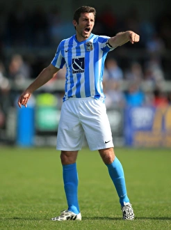 Prints of Coventry Citys Sam Ricketts Pre-season Friendly Prints: Sam Ricketts in Action: Coventry City vs Oxford United - Pre-Season Friendly at Liberty Way Stadium