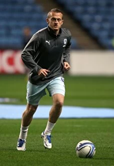 Images Dated 22nd November 2011: Sammy Clingan: Focused During Coventry City's Warm-Up vs Cardiff City (Npower Championship)