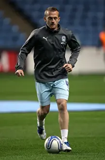 Sammy Clingan: Intense Focus during Coventry City's Pre-Match Warm-Up vs. Cardiff City (Npower Championship, 22-11-2011)