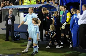 Sammy Clingan Leads Coventry City Out at The Den for Npower Championship Match against Millwall (November 1, 2011)