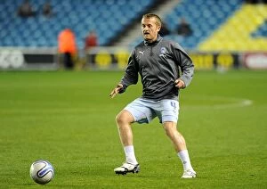 Images Dated 1st November 2011: Sammy Clingan's Focused Pre-Match Routine: Coventry City at The Den vs
