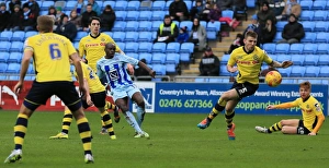 Images Dated 2015 January: Sanmi Odelusi Scores Coventry City's Second Goal vs Rochdale (Sky Bet League One)