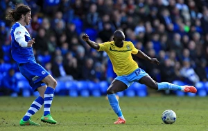 Images Dated 2015 March: Sanmi Odelusi's Tight Shot Under Pressure Against Peterborough United (Sky Bet League One)