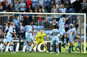 Images Dated 2008 August: Scott Dann's Equalizer: Coventry City vs Newcastle United in Carling Cup (26-08-2008)