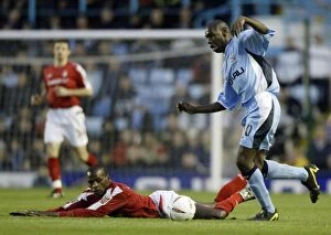 Images Dated 6th April 2005: Shaun Goater's Tackle: Coventry City vs. Nottingham Forest in Championship Action (06-04-2005)
