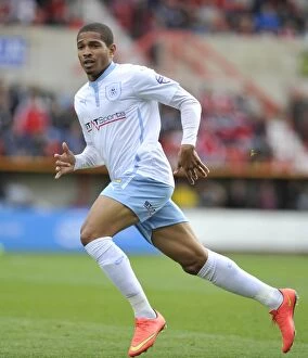Images Dated 30th August 2014: Simeon Jackson Leads Coventry City Charge in Sky Bet League One Clash vs Swindon Town at County